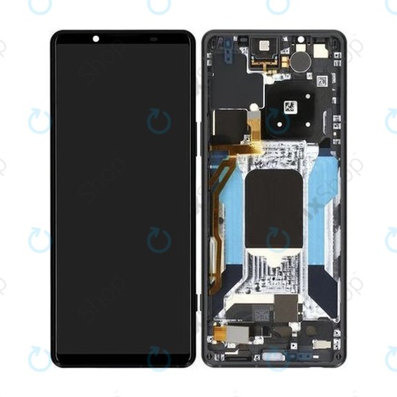 Schermo per Sony Xperia 5 IV XQ-CQ54, Black, Vetro touch con cornice, A5050962A, Genuine Service Pack