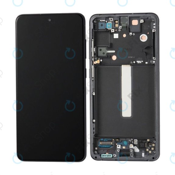 Schermo OLED per Samsung S21 FE G990B, Black, Vetro touch con cornice