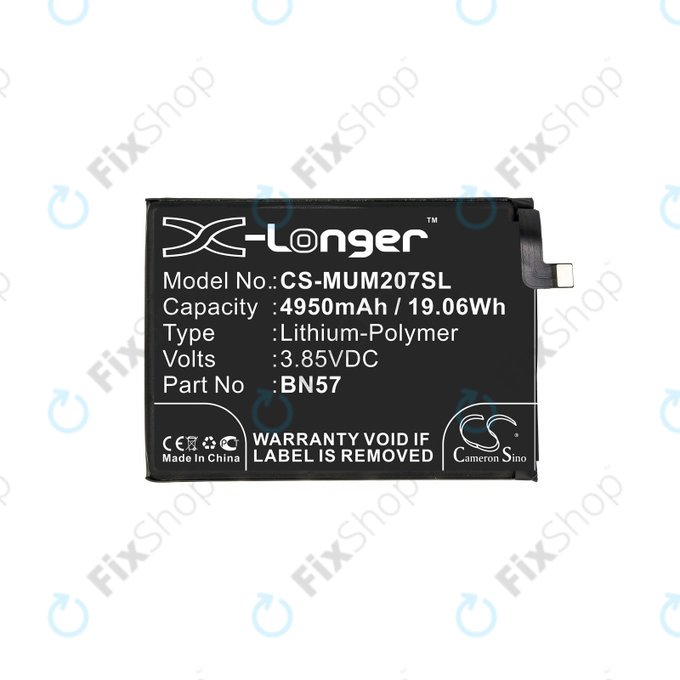 Batteria per Xiaomi Poco X3 NFC M2107J20CG, 4950mAh, Li-Pol, 3.85 V, BN57, HQ