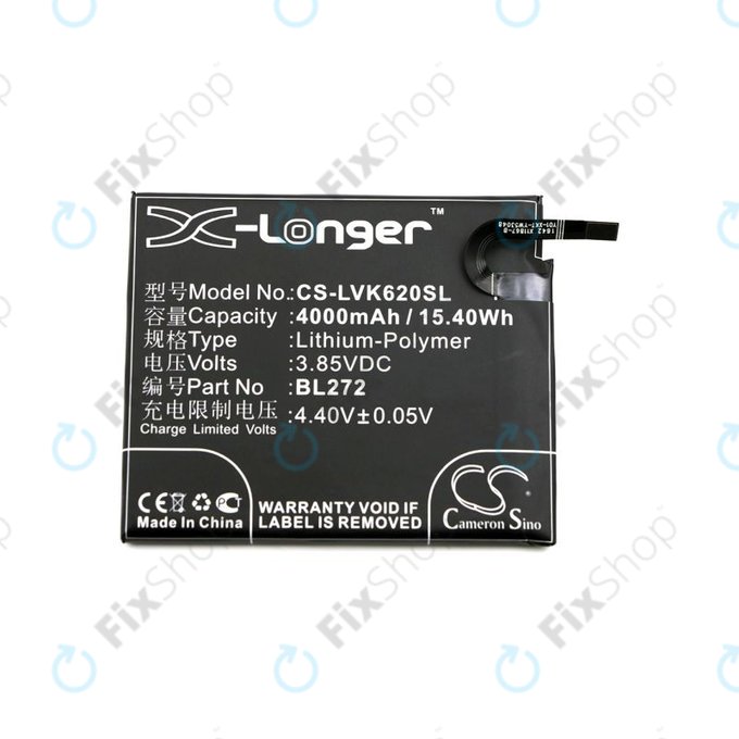 Batteria per Lenovo K6 Power, BL272, Li-Pol, 3.85V, 4000mAh, HQ
