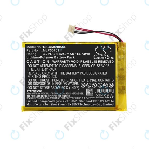 Batteria per Autel MaxiSys Mini, MaxiIM IM508, MS905, MLP5070111, Li-Pol, 4250mAh, 3.7V, HQ