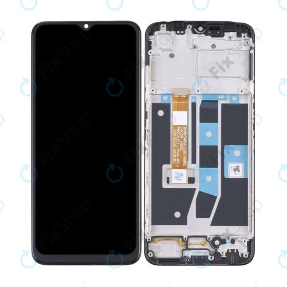 Schermo per Oppo A16, A16s, Crystal Black, Vetro touch con cornice