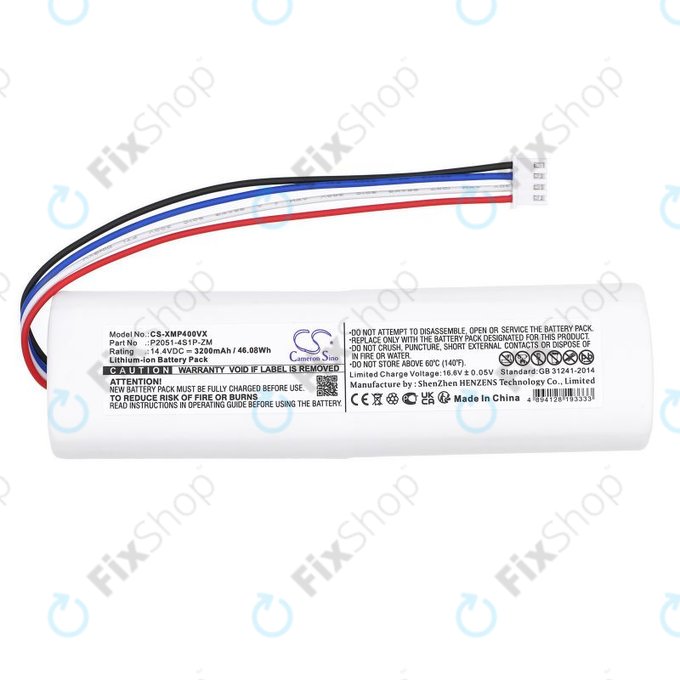 Batteria per Xiaomi Mi Robot Vacuum Mop 2, Mijia Sweeping Vacuum Cleaner 2C P2051-4S1P-ZM, Li-Ion, 3200mAh, 14.4V, HQ