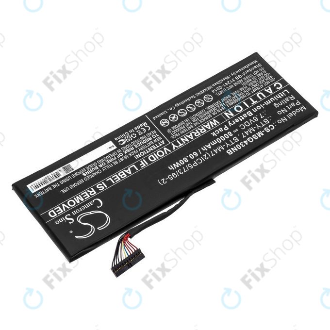 Batteria per MSI GS40, GS43, MS14, BTY-M47, Li-Ion, 8000mAh, 7.6V, HQ