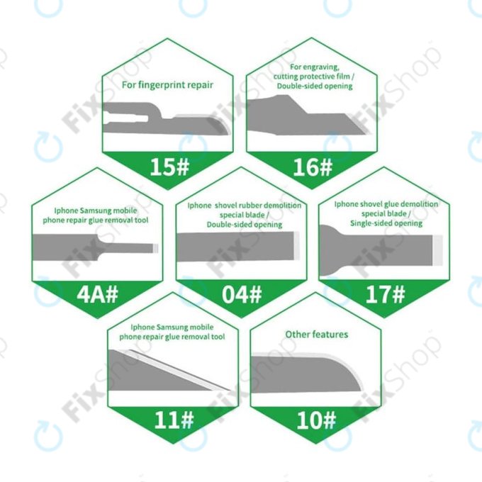 Set coltelli con lame per rimozione colla CPU 8 in 1, Relife RL-101B