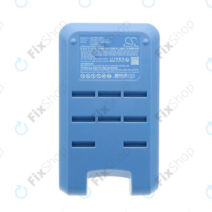 Batteria per Tineco Pure One S11, A11 ZB1965-20P, Li-Ion, 2000mAh, 21.6V, HQ