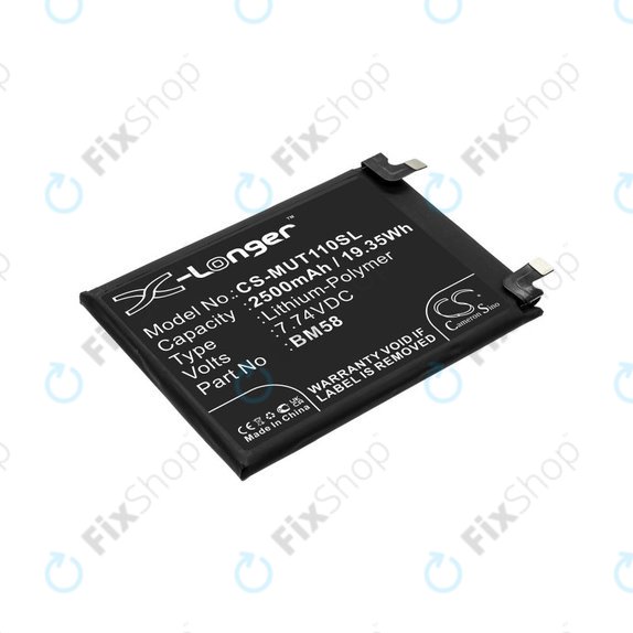 Batteria per Xiaomi 11T Pro, 2500mAh, Li-Pol, 7.74 V, BM58, HQ
