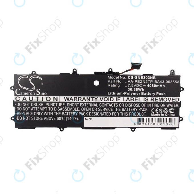 Batteria per Samsung Chromebook Series 3, AA-PBZN2TP, Li-Pol, 4080mAh, 7.5V, HQ