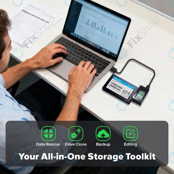 Adattatore USB-C / USB 3.0 a SATA per HDD/SSD con display, 12V/3A EU