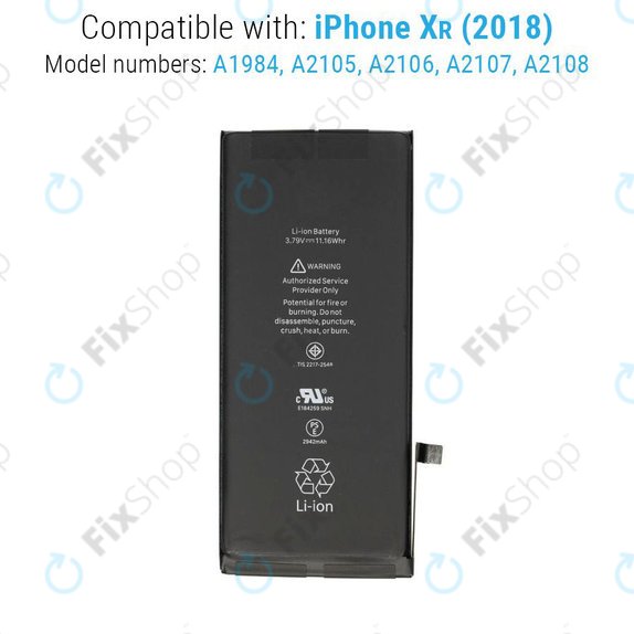 Batteria per iPhone XR, 2942mAh, Service Pack