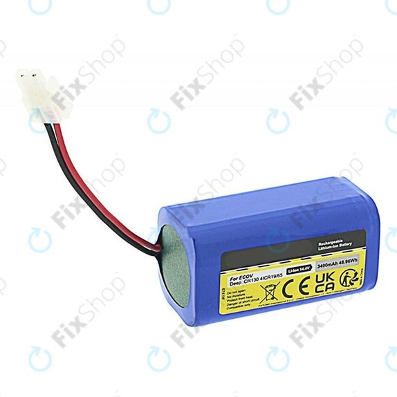 Batteria per Ecovacs Deebot CEN-seriess, CR-seriess, N79-seriess, X500-seriess, 4ICR19 65, Li-Ion, 3400mAh, 14.8V