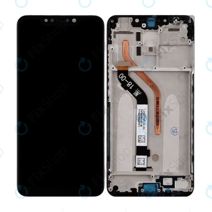 Schermo per Xiaomi Pocophone F1, Steel Blue, Vetro touch con cornice