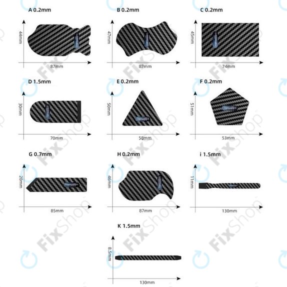 Strumento di apertura ultra-sottile in carbonio D, iFixes