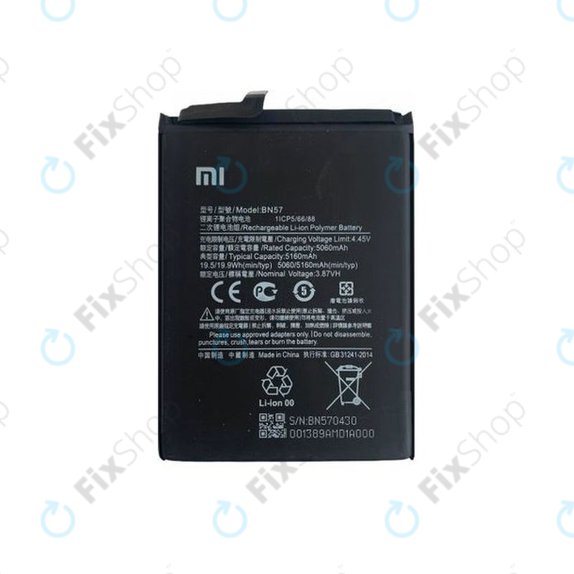 Batteria per Xiaomi Poco X3 NFC, X3 Pro, BN57, 460200003J1G, 5160mAh, Genuine Service Pack