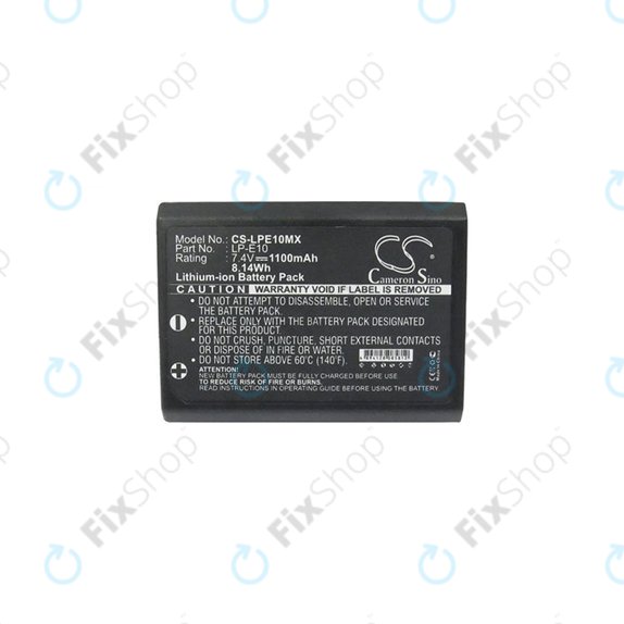 Batteria per Canon EOS 1100D, 1200D, Kiss X50, Rebel T3, T5, LP-E10, Li-Ion, 1100mAh, HQ