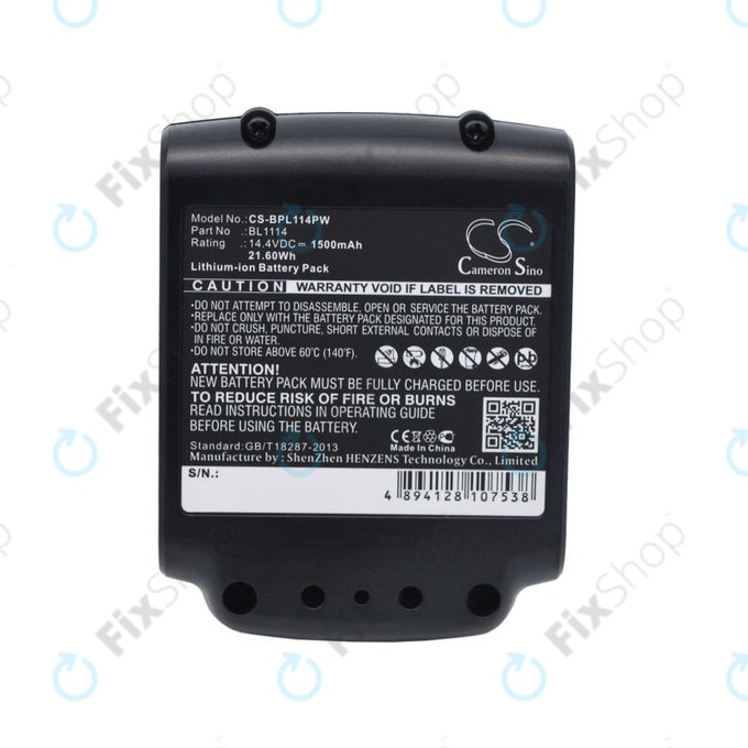 Batteria per Black & Decker ASL146BT12A, LBXR16, SSL20SB, BL1114, Li-Ion, 1500mAh, 14.4V, HQ