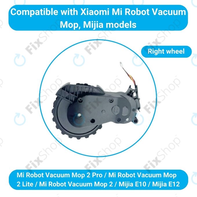 Ruota con motore (destra) per Xiaomi Mijia E10, E12, Mi Robot Vacuum Mop 2 Lite, 2 Pro, Black