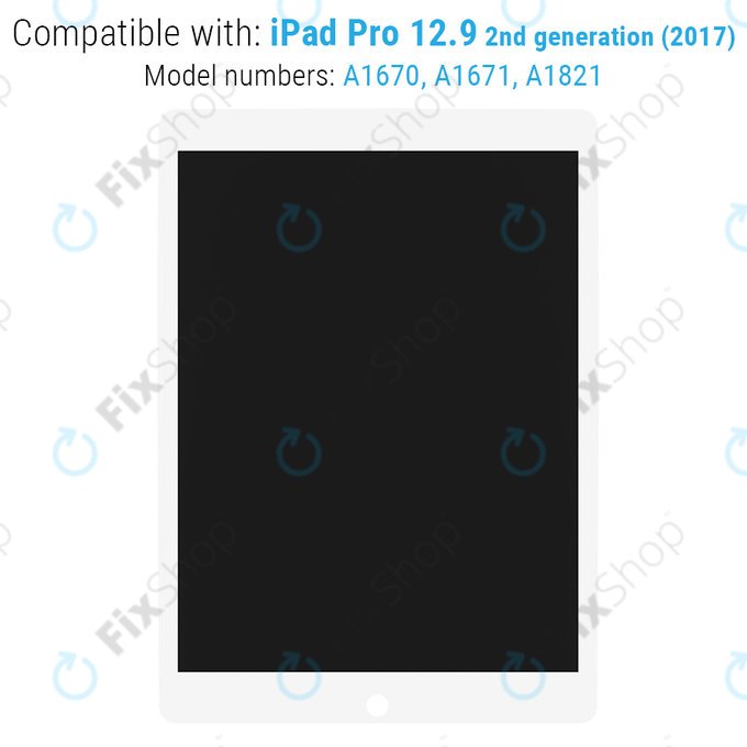 Schermo LCD per iPad Pro 12.9" (2nd Gen 2017), White, Vetro touch e IC Board conout Frame, Refurbished