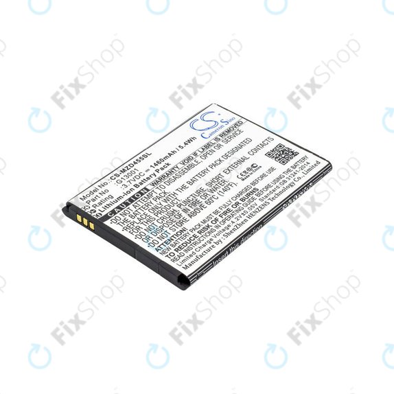 Batteria per Navon Mizu D455, G13001, Li-Ion, 3.7V, 1460mAh, HQ
