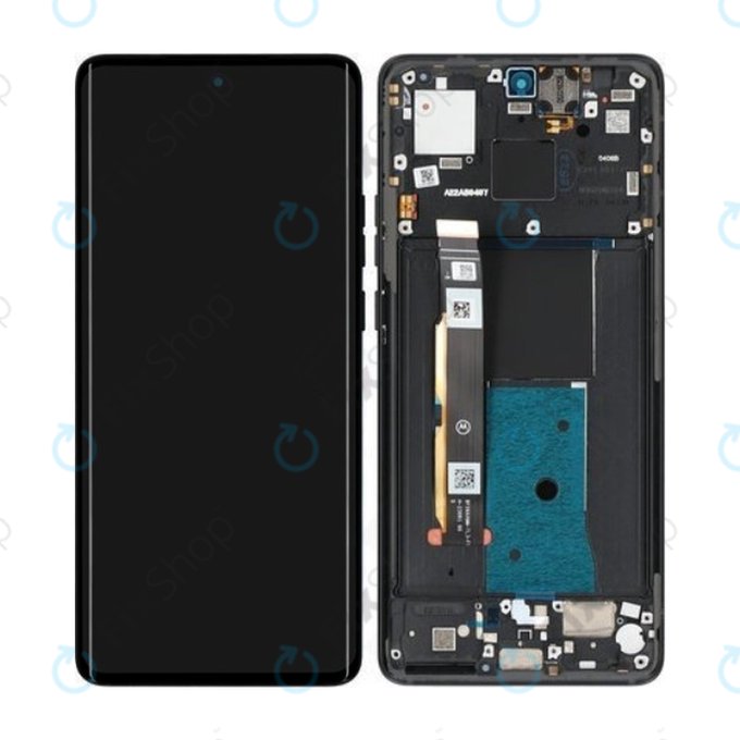 Schermo per Motorola Edge 40, Eclipse Black, Vetro touch con cornice, 5D68C22670, Genuine Service Pack