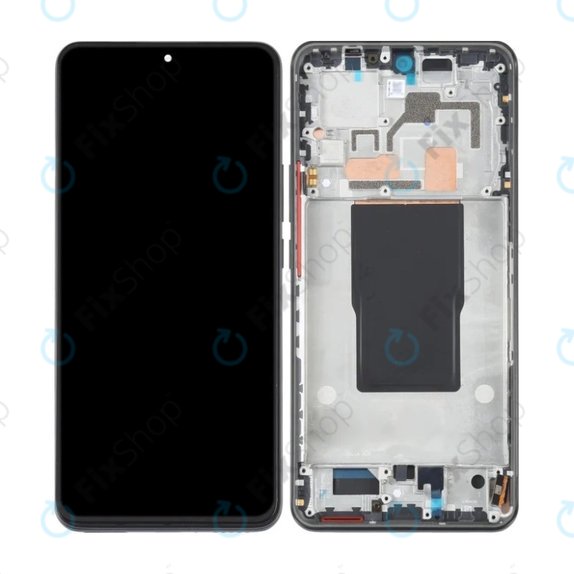 Schermo OLED per Xiaomi 12T Pro 22081212UG, Black, Vetro touch con cornice