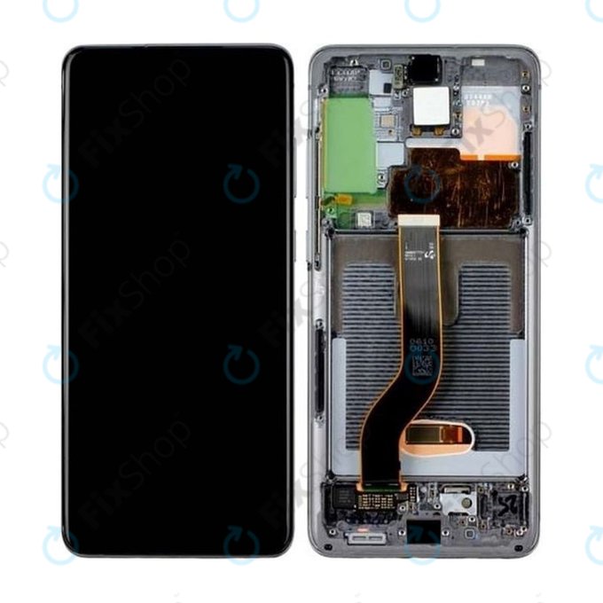 Schermo per Samsung S20 Plus G985F, Cosmic Gray, Vetro touch con cornice, GH82-22134E, GH82-22145E, Genuine Service Pack