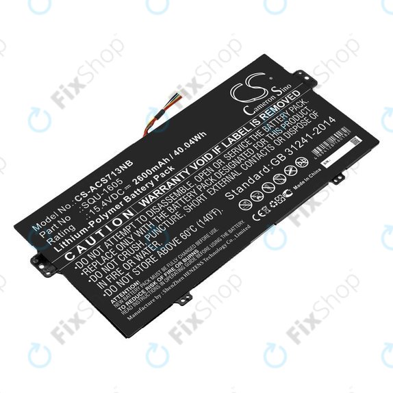 Batteria per Acer SF713-51, SQU-1605, Li-Pol, 2600mAh, 15.4V, HQ