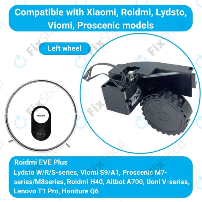 Ruota con motore (sinistra) per Roidmi EVE Plus, Black