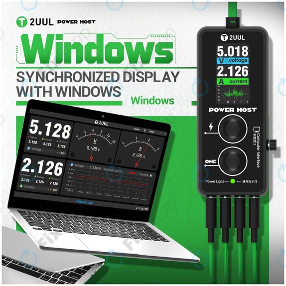 Tester digitale USB-C di tensione e corrente (Power Host), 2UUL PW15