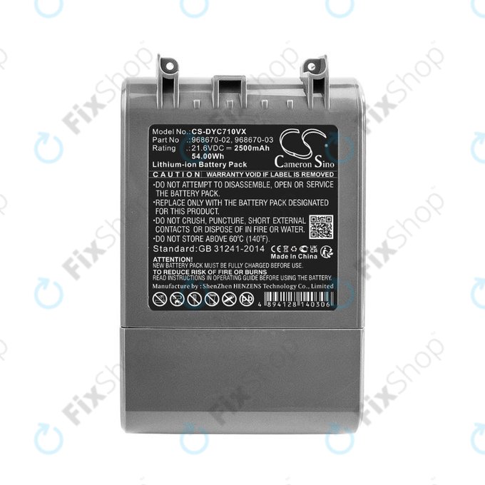 Batteria per Dyson V7, 968670-02, 968670-03, Li-Ion, 2500mAh, 21.6V, HQ