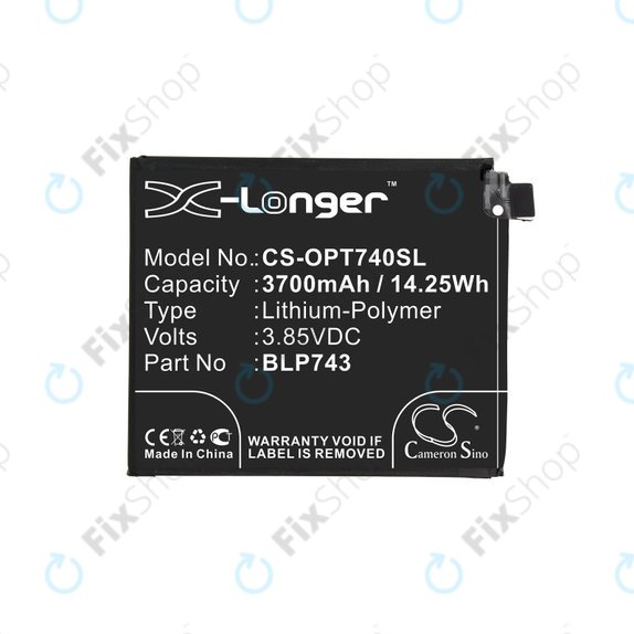 Batteria per OnePlus 7T, 3700mAh, Li-Pol, 3.85 V, BLP743, HQ
