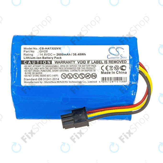 Batteria per Fomt R620c, Haier T322 J300s Liectroux DH860 TCL S15 Tomefon GH28, Li-Ion, 2600mAh, 14.8V, HQ