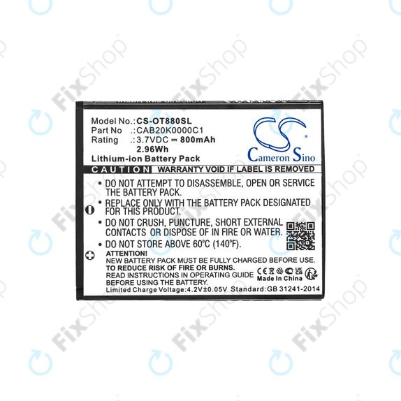 Batteria per Alcatel One Touch, BTR510AB, Li-Ion, 3.7V, 800mAh, HQ