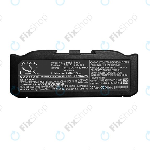 Batteria per iRobot Roomba e-seriess, i-seriess, ABL-D1, 4624864, ABL-D2, Li-Ion, 5200mAh, 14.4V, HQ
