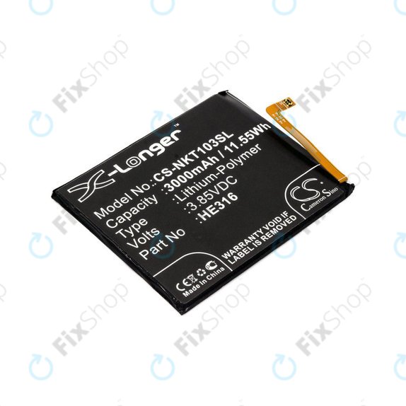 Batteria per Nokia 6, 3000mAh, Li-Pol, 3.85 V, HE316, HQ