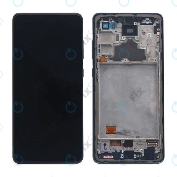 Schermo per Samsung A72 A725F, A726B, Awesome Black, Vetro touch con cornice