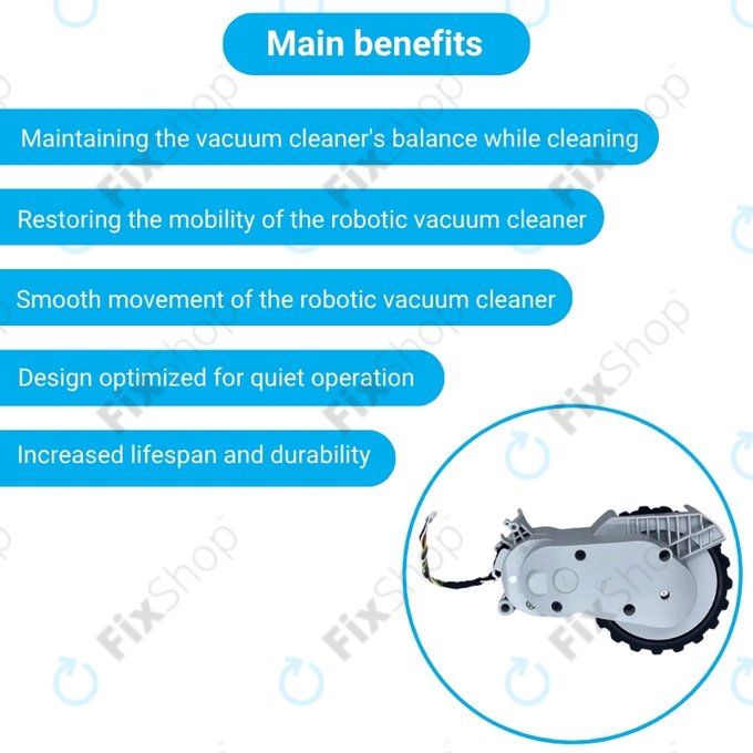 Ruota con motore (sinistra) per Xiaomi Mijia E10, E12, Mi Robot Vacuum Mop 2 Lite, 2 Pro, White