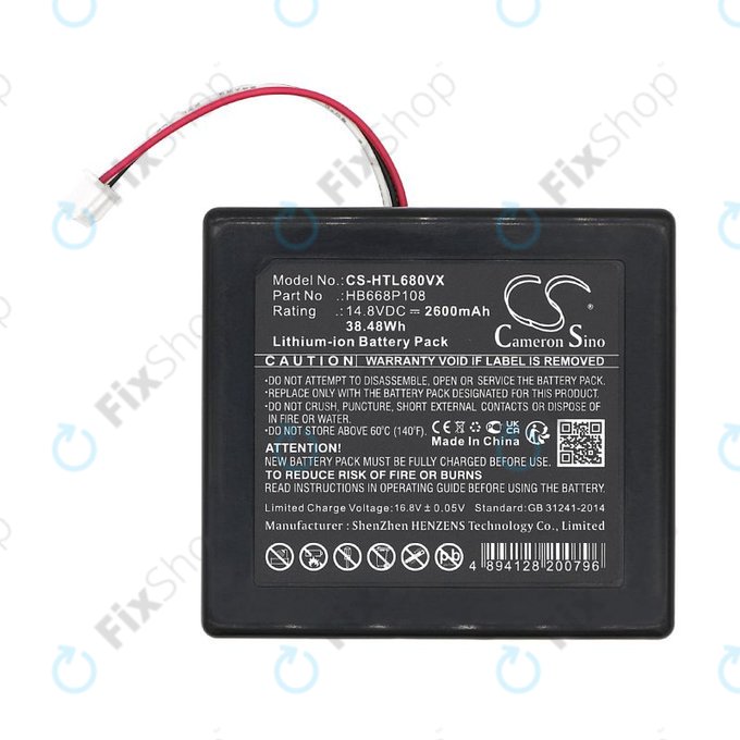 Batteria per Hobot Legee 668, Legee 669 HB668P108, Li-Ion, 2600mAh, 14.8V, HQ