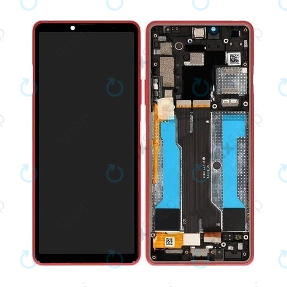 Schermo per Sony Xperia 10 III, Pink, Vetro touch con cornice, A5034095A, Genuine Service Pack