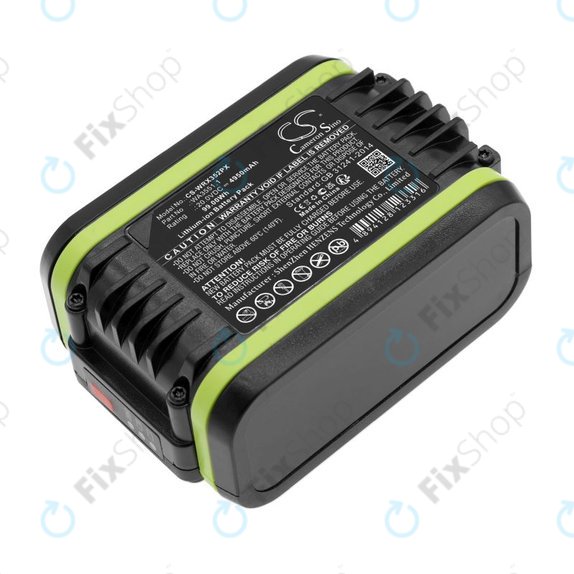 Batteria per Worx WX800.9 MAX, WX-JCR.9, WA3551.1, Li-Ion, 4950mAh, 20V, HQ