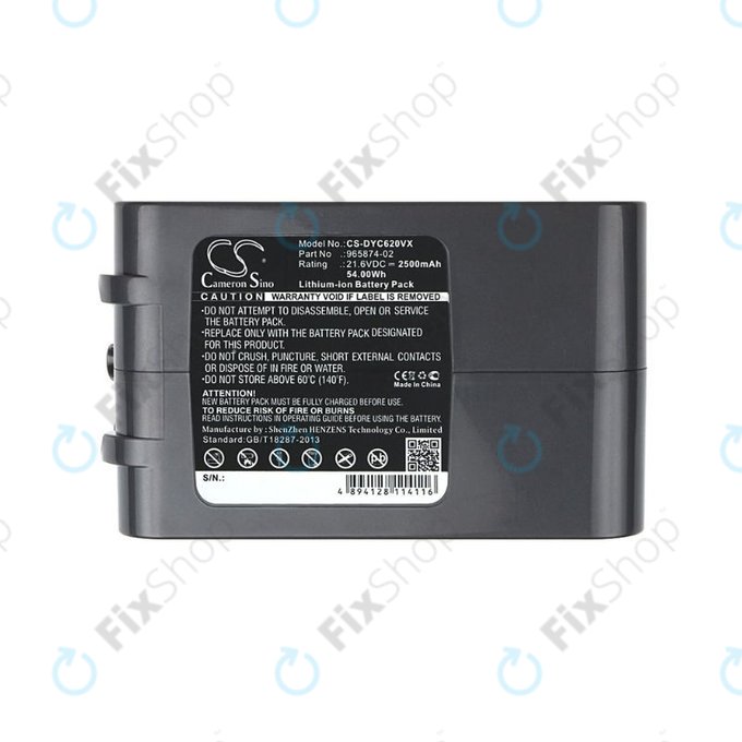Batteria per Dyson DC-seriess, V6, 965874-02, Li-Ion, 2500mAh, 21.6V, HQ