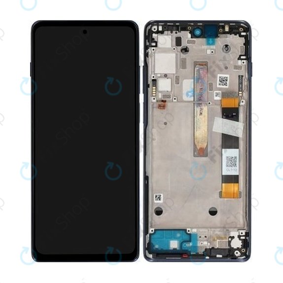 Schermo per Motorola Moto G200 XT2175, Stellar Blue, Vetro touch con cornice, 5D68C20181, Genuine Service Pack