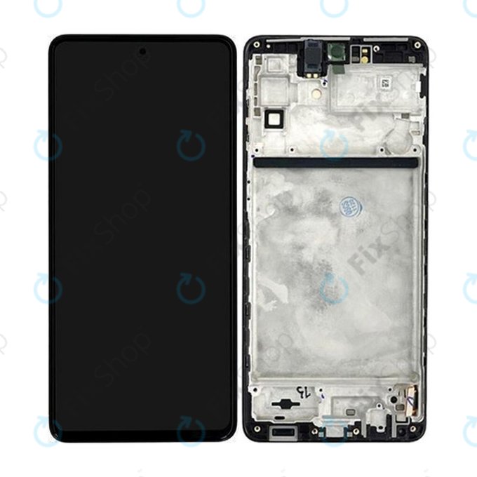 Schermo per Samsung M53 5G M536B, Black, Vetro touch con cornice