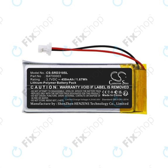 Batteria per Cardo Q1, Q3, BAT00003, Li-Pol, 3.7V, 450mAh, HQ