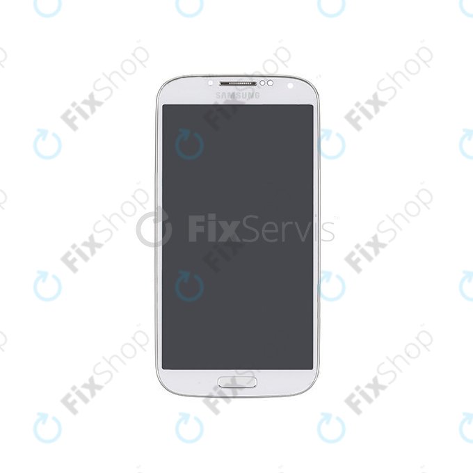Schermo OLED per Samsung S4 i9505, White Frost, Vetro touch con cornice