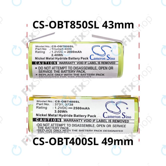 Batteria per Oral-B Professional Care, Triumph, 3731, Ni-MH, 2500mAh, 1.2V, HQ