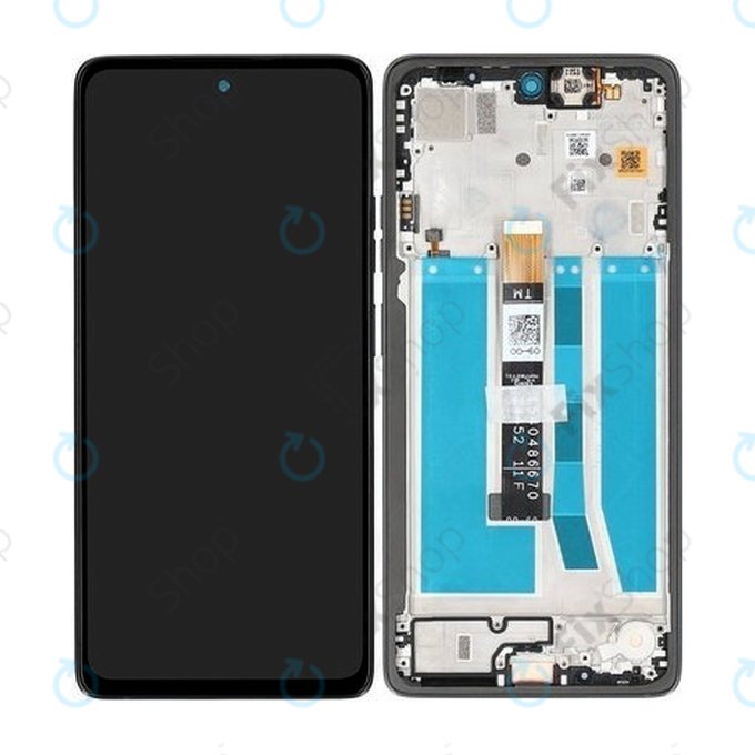 Schermo per Motorola Moto G75 5G, Charcoal Grey, Vetro touch con cornice, 5D68C29066, Genuine Service Pack