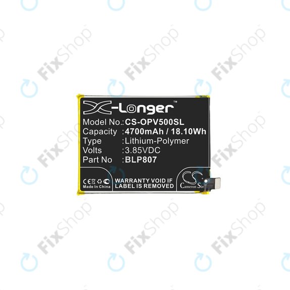 Batteria per Realme 7, V5, BLP807, 4700mAh, HQ