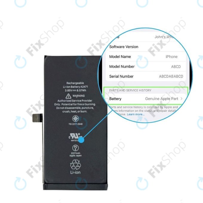 Batteria per iPhone 12 Mini, 661-17939, 2227mAh, Genuine Apple