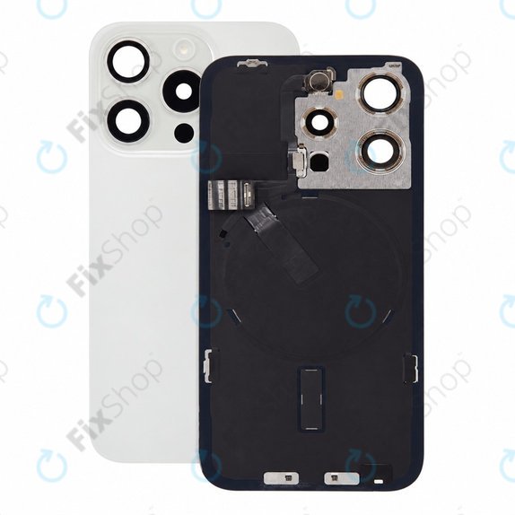 Vetro scocca posteriore per iPhone 15 Pro, White Titanium, Pulled A